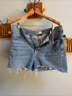 Madewell Light Blue Distressed Denim Cutoff Shorts